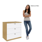 Cômoda Genialflex Infinity 3 Gavetas 100% MDF Savana/Branco