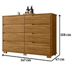 Cômoda Georgia 8 Gavetas Freijó Moval