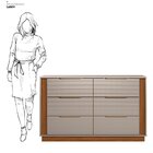 Cômoda Giardino 6 Gavetas Nogueira/nude Prime Tx -  Demóbile