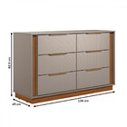 Cômoda Giardino 6 Gavetas Nogueira/nude Prime Tx -  Demóbile