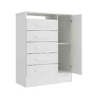 Cômoda Gincana 1 Porta 5 Gavetas Branco - Rodial