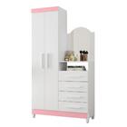 Cômoda Giorgia Branco Azul Titanium Rosa Com Espelho