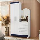 Cômoda Giorgia Branco Rosa Titanium Azul Com Espelho