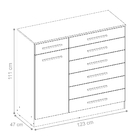 Cômoda Glass 1 Porta Ébano