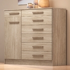 Cômoda Glass 1 Porta Nogal/vanilla