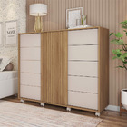 Cômoda Goslar 5 Gavetas 136cm Buriti/off White - Sallar Home