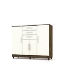 Comoda Gramado 4 Portas 3 Gavetas Imbuia/champanhe - Vlr