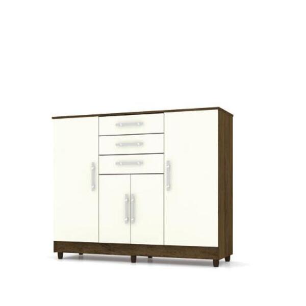 Comoda Gramado 4 Portas 3 Gavetas Imbuia/champanhe - Vlr