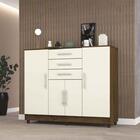 Comoda Gramado 4 Portas 3 Gavetas Imbuia/champanhe - Vlr