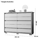 Cômoda Grande 10 Gavetas E Pés Duello Freijó/titanium