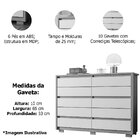 Cômoda Grande 10 Gavetas E Pés Mdp Duello Freijó/off White