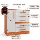 Cômoda Grande 1 Porta 5 Gavetas 90cm Freijó Off White Pepper