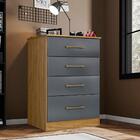 Cômoda Grande 4 Gavetas Freijó Cinza Lucian Shop Jm