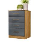 Cômoda Grande 4 Gavetas Freijó Cinza Lucian Shop Jm