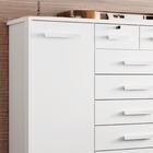 Cômoda Grande 7 Gavetas 2 Portas Branco Fontez Shop Jm