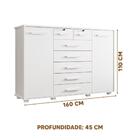 Cômoda Grande 7 Gavetas 2 Portas Branco Fontez Shop Jm