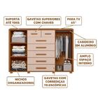 Cômoda Grande 7 Gavetas 2 Portas Jatobá Fendi Fontez Shop Jm