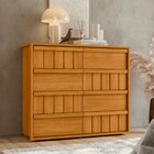 Cômoda Grande 8 Gavetas 100% Mdf Ripada Talita Cinamomo