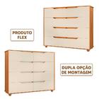 Cômoda Grande 8 Gavetas Carvalho Grife Off White Flex Dinny S