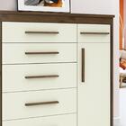 Cômoda Grande Com Sapateira 6 Gavetas Capuccino Off White Ele