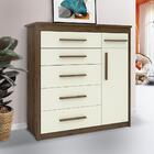 Cômoda Grande Com Sapateira 6 Gavetas Capuccino Off White Ele