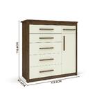 Cômoda Grande Com Sapateira 6 Gavetas Capuccino Off White Ele