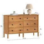 Cômoda Grande Madeira 6 Gavetas Pés Altos Freijó Apoana