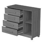 Comoda Grecia Quarto 4 Gavetas 1 Porta E Pés Madeira Maciça