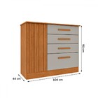 Cômoda Guarani 1 Porta 4 Gavetas Ripado Cinamomo/off White -