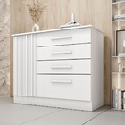 Cômoda Guarani 1 Porta 4 Gavetas Ripado Neve - Tcil Móveis