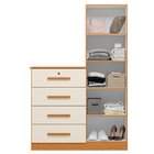 Cômoda Guarda-roupa Caribe 4 Gavetas 1 Porta Com Espelho  Cin