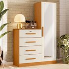 Cômoda Guarda-roupa Caribe 4 Gavetas 1 Porta Com Espelho  Cin