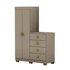 Cômoda Guarda-roupa Cristal 2 Portas 4 Gavetas Fendi