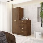 Cômoda Guarda-roupa Cristal 2 Portas 4 Gavetas Imbuia