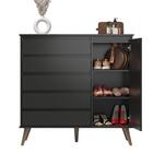 Cômoda Guarda Roupas Sapateira Rubi 5 Gavetas 1 Porta Pratele