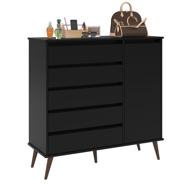 Cômoda Guarda Roupas Sapateira Rubi 5 Gavetas 1 Porta Pratele