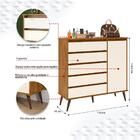 Cômoda Guarda Roupas Sapateira Rubi 5 Gavetas 1 Porta Pratele