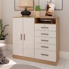 Cômoda Guatemala 2 Portas 5 Gavetas Freijó/off White Laca - G