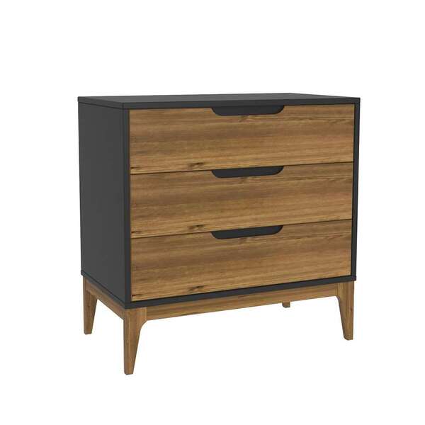 Cômoda Happy 3 Gv Marrom E Preta