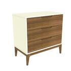 Cômoda Happy Com 3 Gavetas Em Mdf/madeira - Off White/garapa