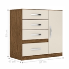 Cômoda Henry Flex Castanho Wood Baunilha