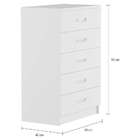 Cômoda Hera 5 Gavetas Evidência Branco