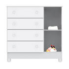 Cômoda Ibiza 4 Gavetas Com Porta - Branco Brilho