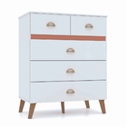 Cômoda Ibiza 5 Gavetas Vila Rica Branco Camarim