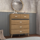 Cômoda Ibiza 5 Gavetas Vila Rica Nature