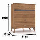 Cômoda Ibiza 5 Gavetas Vila Rica Nature