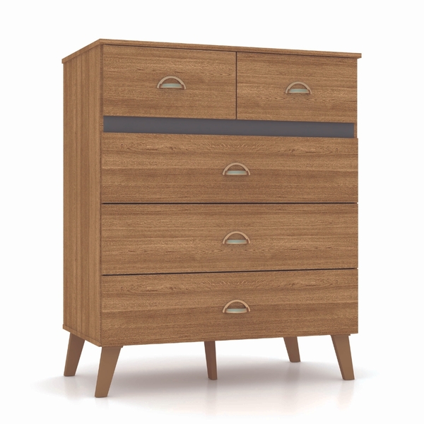 Cômoda Ibiza 5 Gavetas Vila Rica Nature
