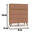 Cômoda Ibiza E Guarda Roupa Espanha 4 Portas Nature Camarim V