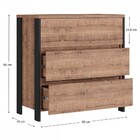 Cômoda Industrial 3 Gavetas Preto/solanum - Foscarini