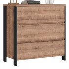 Cômoda Industrial 3 Gavetas Preto/solanum - Foscarini